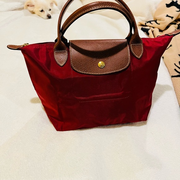 BNWT Longchap medium size bag color cranberry BN - Picture 14 of 15